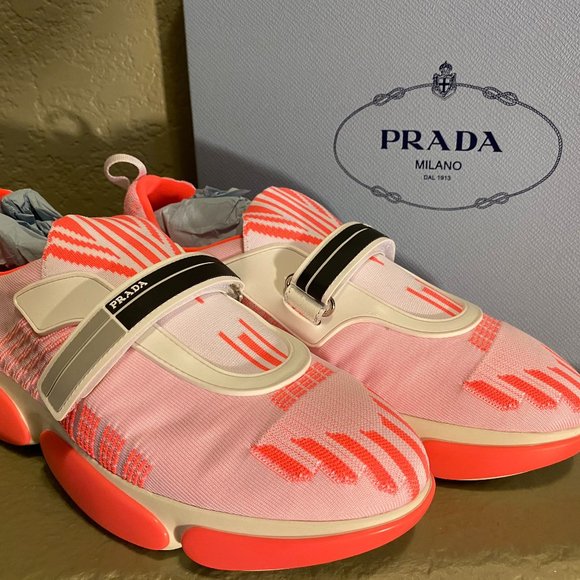 Prada Women's Trainers NIB (coral) size 38 - Picture 1 of 8